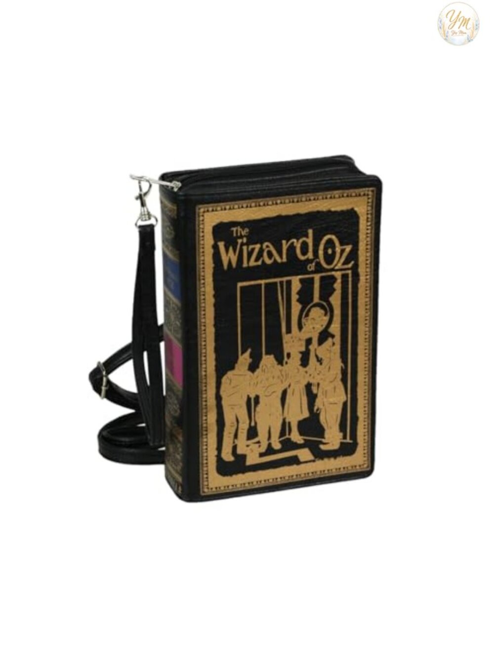 The Wizard of Oz Black Vinyl Book Crossbody Bag with Straps